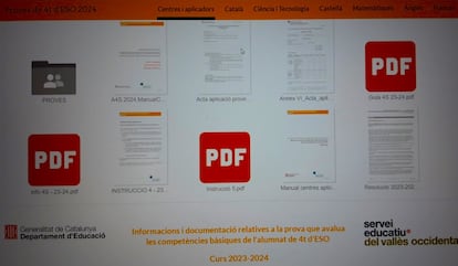 Image du portail de la Generalitat qui donne accès aux tests.