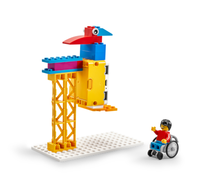 Une figurine réalisée avec des pièces LEGO, qui inculque aux enfants la promotion de l'inclusion, en l'occurrence.