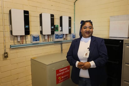Marlenne Carolina Pequeno Tristán, directrice de l'école maternelle María Curie, à San Rafael, Galeana, Nuevo León.
