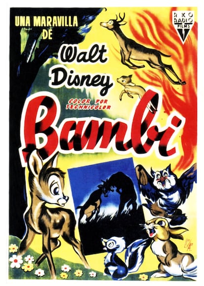 Affiche originale espagnole de Bambi.