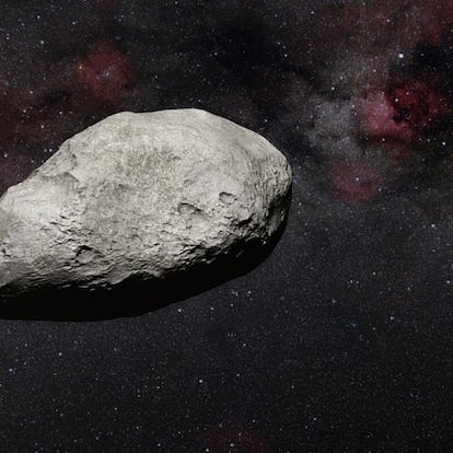 Recréation d'un astéroïde dans l'espace.