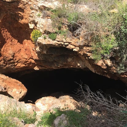 Accès à la Cueva del Isla Plana (Carthagène) dans une image publiée sur les réseaux sociaux.