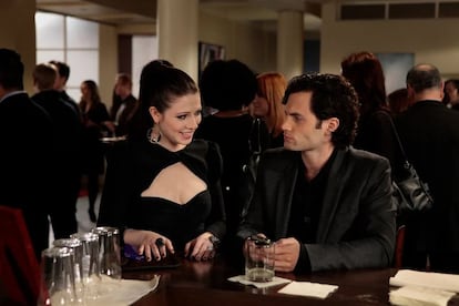 Michelle Trachtenberg et Penn Badgley pendant la cinquième saison de «Gossip Girl».