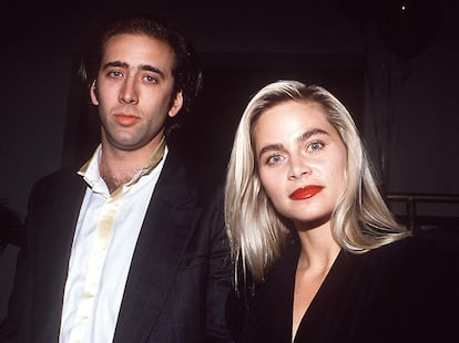 Nicolas Cage et Christina Fulton quand ils étaient un couple, en octobre 1988, à Los Angeles (Californie).