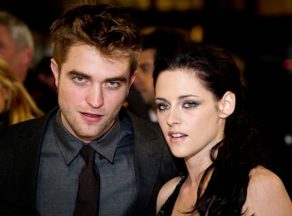 Robert Pattinson et Kristen Stewart lors de la promotion de «Twilight» à Londres en 2011.