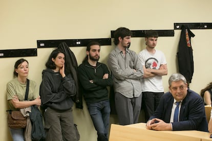 Assemblée lors de la détention à la Faculté de mathématiques de l'Université Complutense de Madrid.