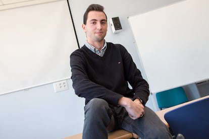 Jorge Calavia, étudiant ADE, sur le campus de Soria.