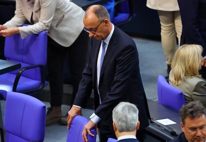 Friedrich Merz, chef de la CDU et candidat au ministère allemand des Affaires étrangères, ce mardi à Bundestag.