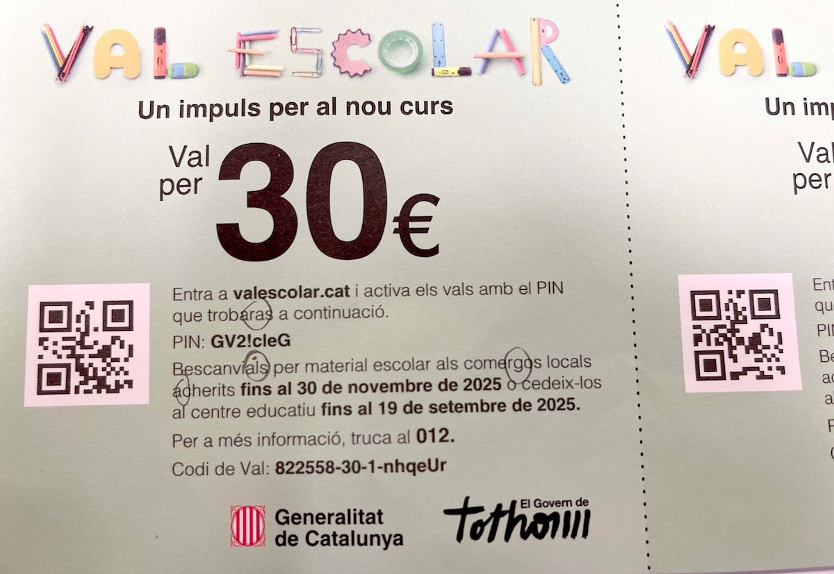 Le Generaliat de la Catalogne est excusé par des erreurs d'orthographe dans le texte des bons scolaires