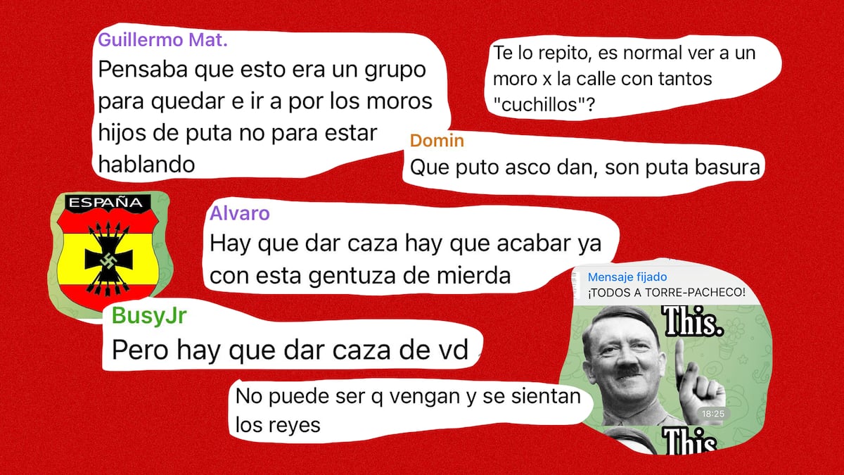 Dans le chat privé de Telegram à Murcia, qui demande à « chasser » les immigrants: « Moors partira»