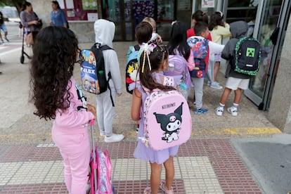 Plusieurs élèves du primaire espèrent entrer à l'école publique Romo, à Getxo. 